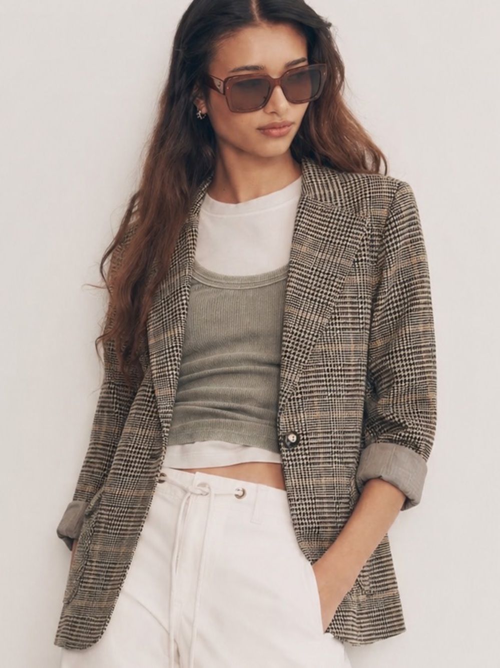 Cheap & Chic Glen Plaid Blazer